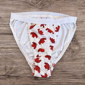 NAP Vintage Red Cowboy Hat Sharpei Puppy Dog High Waist String Bikini Panties